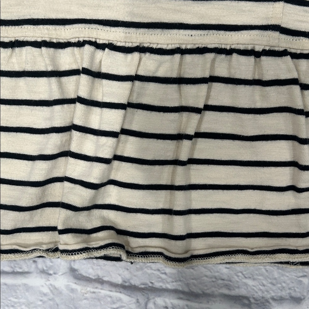 J. Crew Black and Cream Striped Peplum Tank Top - Picture 3 of 4